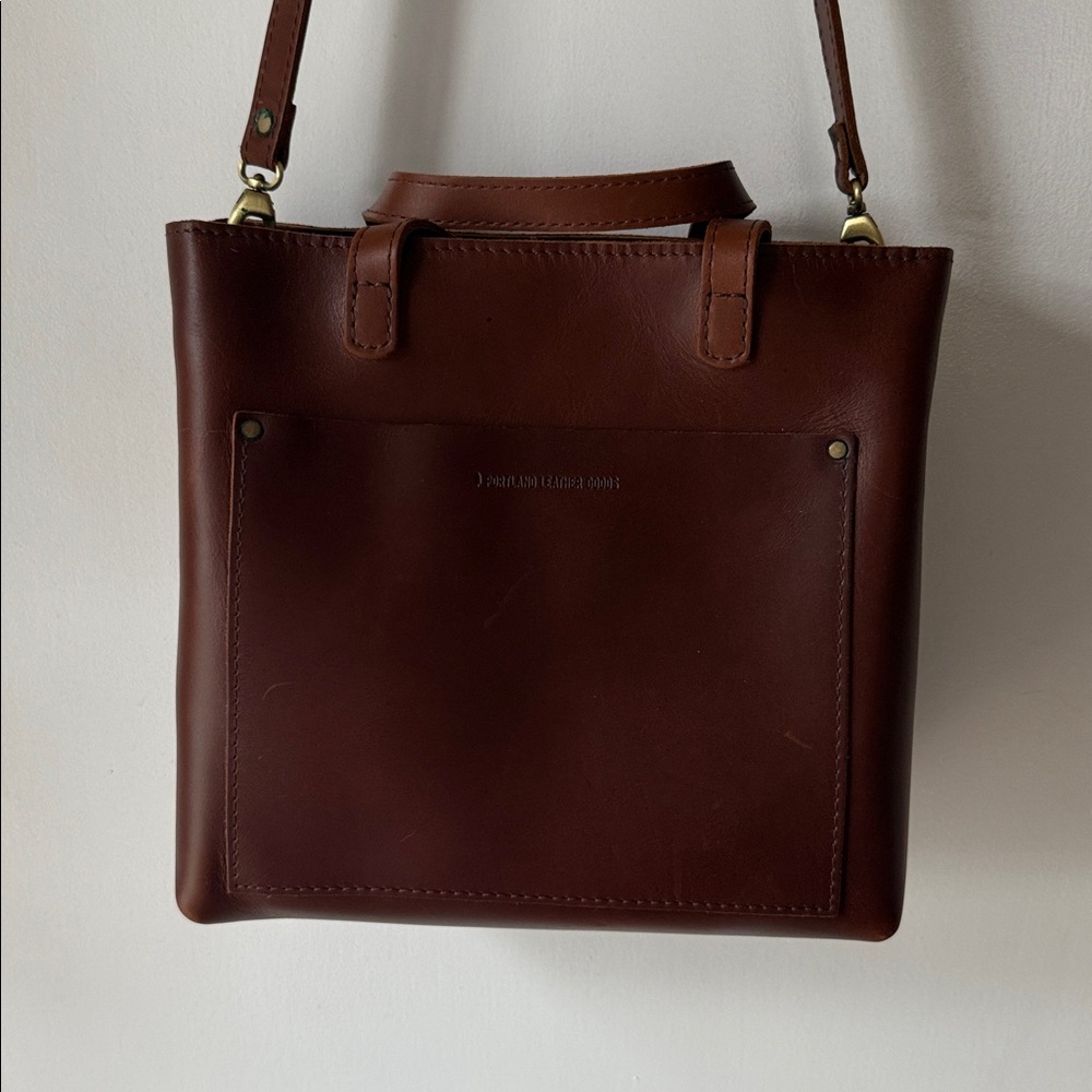 🦄Unicorn Color🦄 Portland Leather Goods Whiskey Medium Zip Crossbody Tote NWOT
